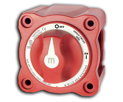 m-Series Mini On-Off Battery Switch with Knob - Red by Blue Sea Systems