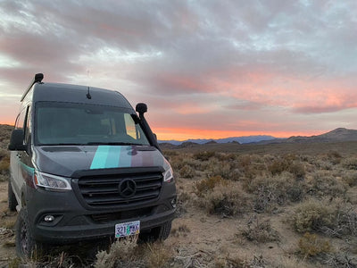 Terrawagen Aero Hood Spoiler for Tiffin Open Trail - installed - van parked at desert overlook