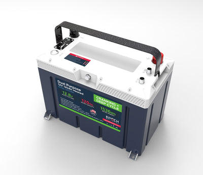 Epoch 12V 120Ah Cranking and Deep Cycle Battery - view from top down