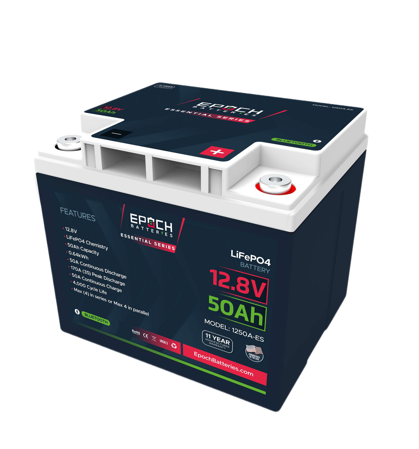 Epoch 12.8V 50Ah Essential Series - Bluetooth LiFePO4 battery