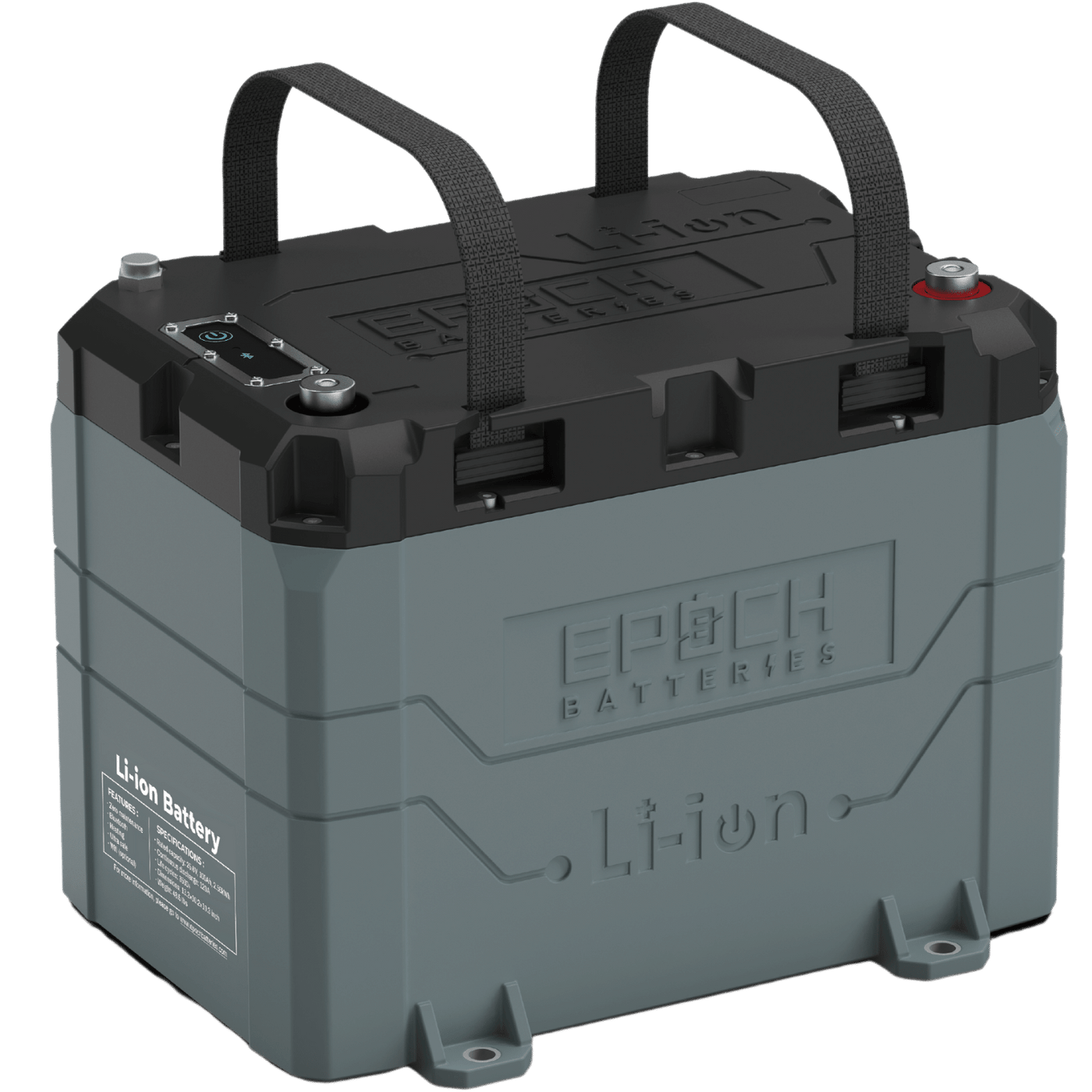 Epoch 12V 50Ah LiFePO4 Lithium Battery with Bluetooth, Heating & Waterproofing 