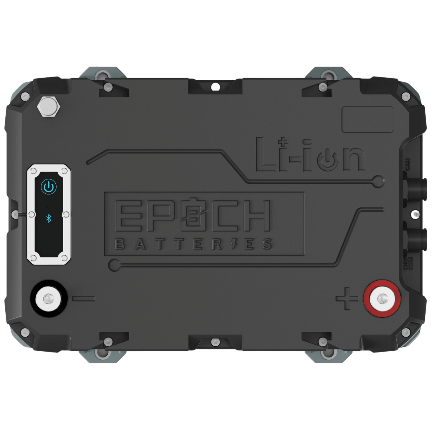 Epoch 12V 50Ah LiFePO4 Lithium Battery with Bluetooth, Heating & Waterproofing - top view