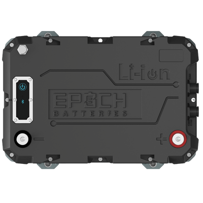 Epoch 12V 50Ah LiFePO4 Lithium Battery with Bluetooth, Heating & Waterproofing - top view