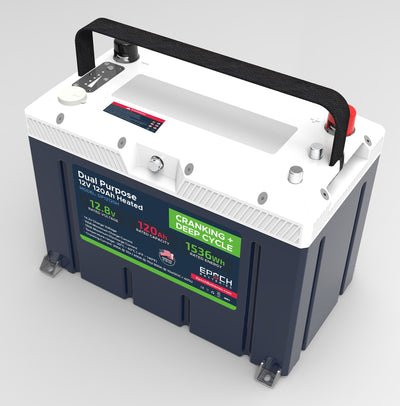 Epoch 12V 120Ah Cranking and Deep Cycle Battery - view from top down