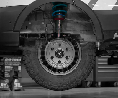 wide shot of installed Rally Strut on Ford Transit