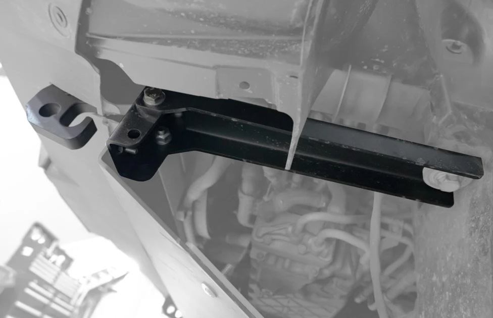 Van Compass Front Tow Points for Tiffin Open Trail - installed - tow point and mounting bracket