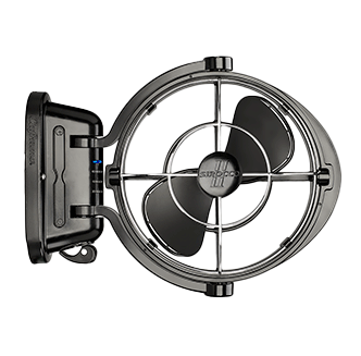 Sirocco II 3-Speed 7" Gimbal Fan - Black - 12-24V