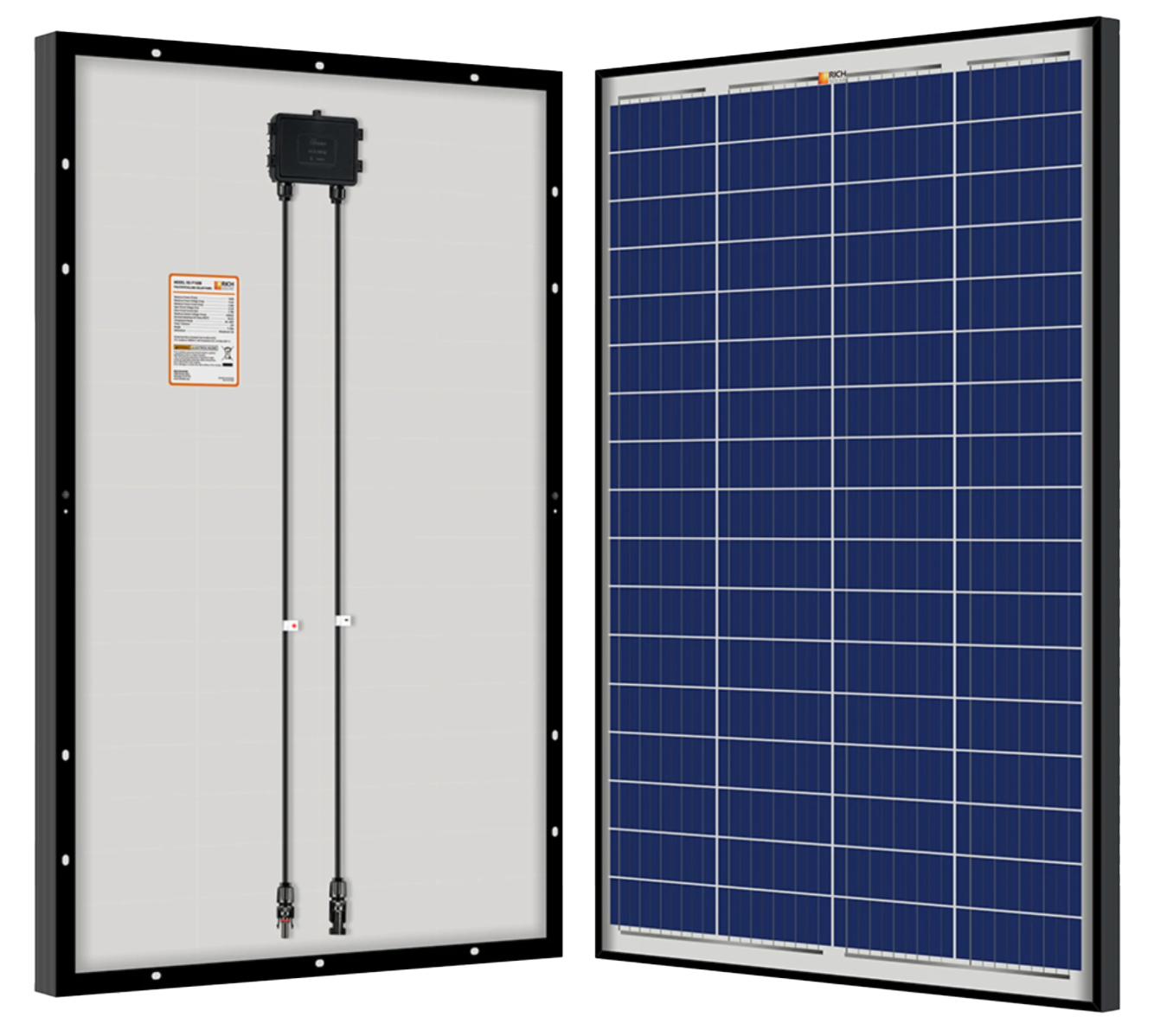 Mega 100 Watt Poly Solar Panel Black Frame by Rich Solar