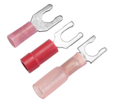 Heat Shrink Fork Terminals for 22 AWG - 18 AWG Wire Stud Size #10 by Pacer Group