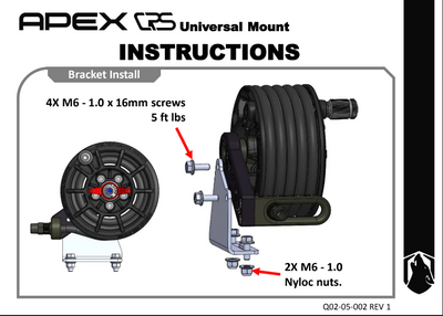 Compact Reel System (CRS) - Size 35' and CRS Universal Mounting Bracket by APEX