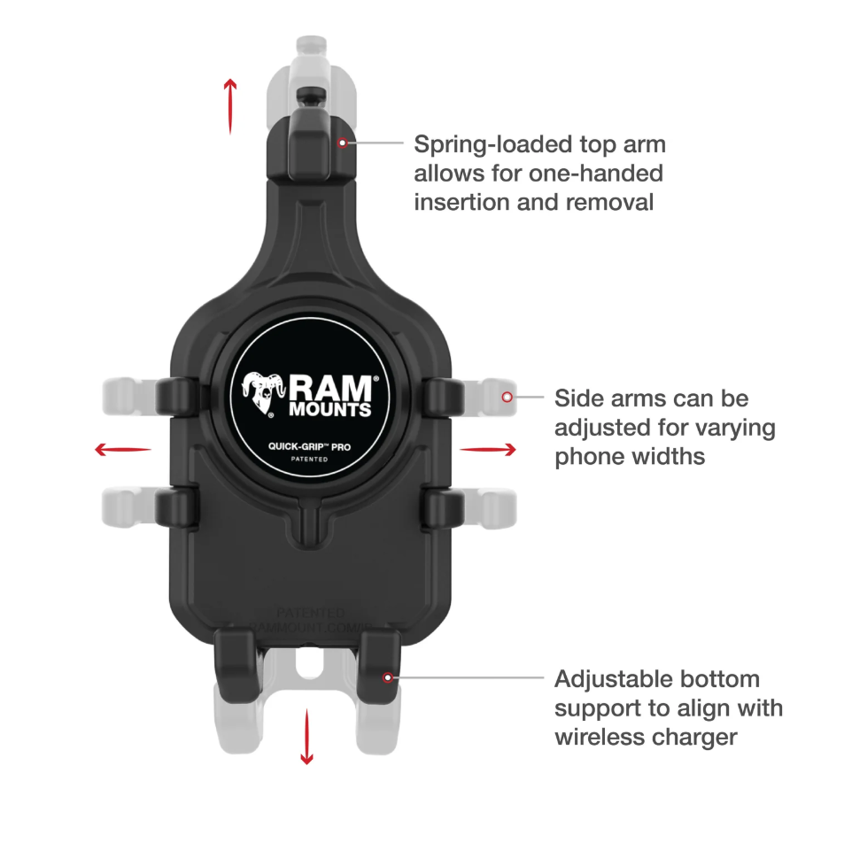 RAM® Quick-Grip™ Pro Phone Holder with B Size Ball (1")