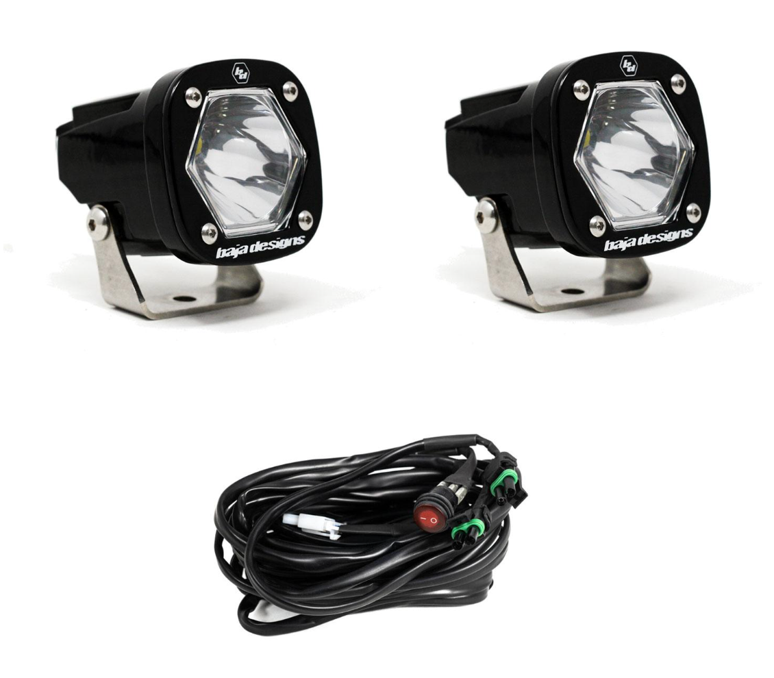 S1 Black LED Auxiliary Light Pod Pair - Universal by Baja Designs