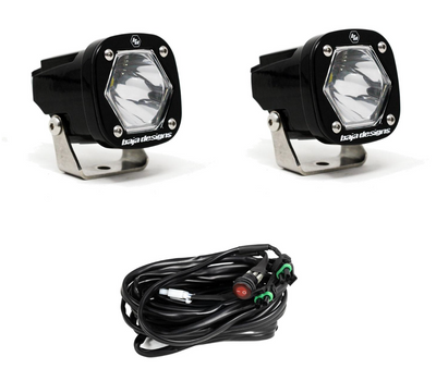 S1 Black LED Auxiliary Light Pod Pair - Universal by Baja Designs
