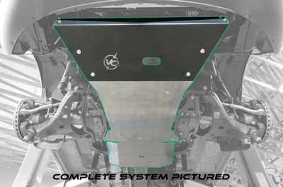 Van Compass transmission and transfer case skid plate designed for a Sprinter AWD van.