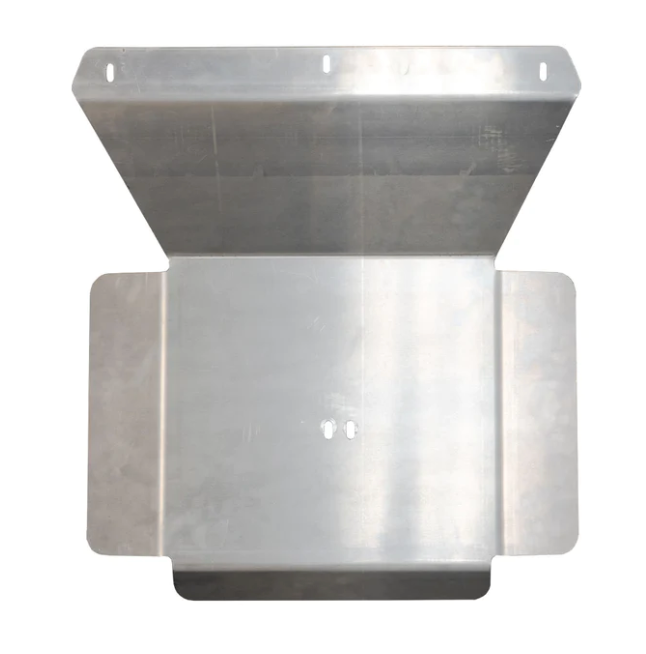Van Compass transmission and transfer case skid plate designed for a Sprinter AWD van.
