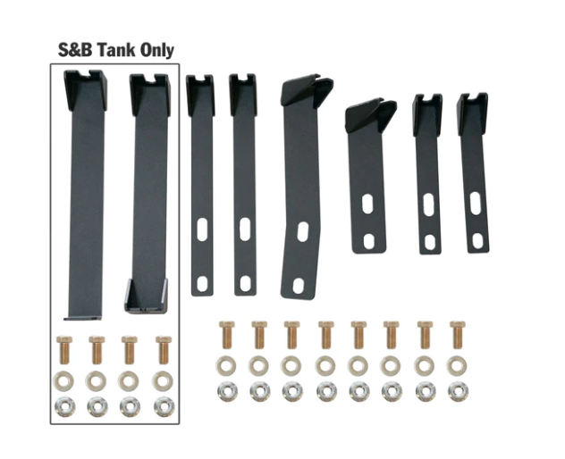Van Compass Fuel Tank Skid Plate hardware and mounting brackets