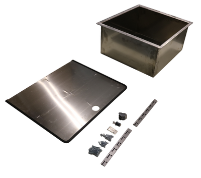 Van Compass Rear Storage Trunk included items. Box, lid, seal, hinges, and hardware.