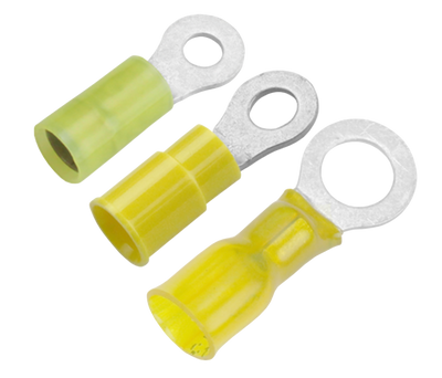 12 AWG - 10 AWG Heat Shrink Ring Terminals - Yellow