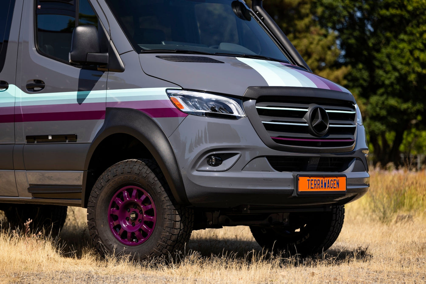 Terrawagen Aero Hood Spoiler for Tiffin Open Trail - installed with Terrawagen Desert Defenders