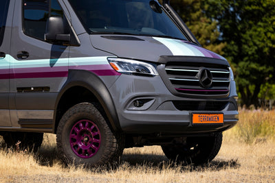 Terrawagen Aero Hood Spoiler for Tiffin Open Trail - installed with Terrawagen Desert Defenders