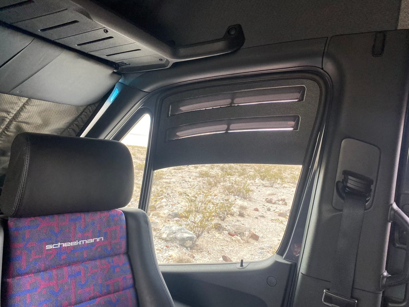 Terrawgen Bug Barrier for Tiffin Open Trail - installed - inside view of the van