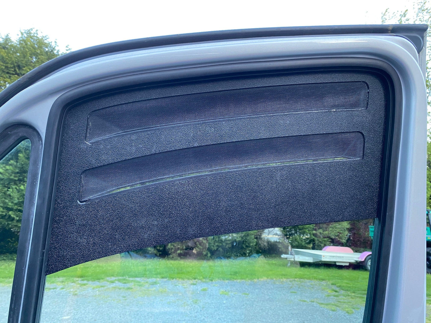 Terrawagen Bug Barrier for Tiffin Open Trail - installed - interior shot