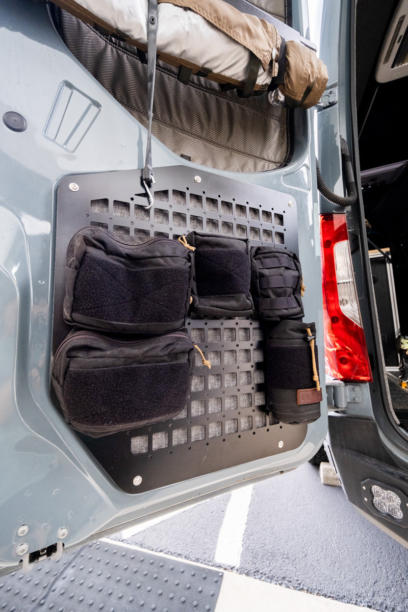 The Original Rear Door Modular MOLLE Storage Panel for Mercedes Sprinter (2019+) by FreedomVanGo