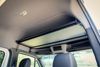 The Sprinter 2019+ Headliner Shelf with curtain rod by Van Wife Components