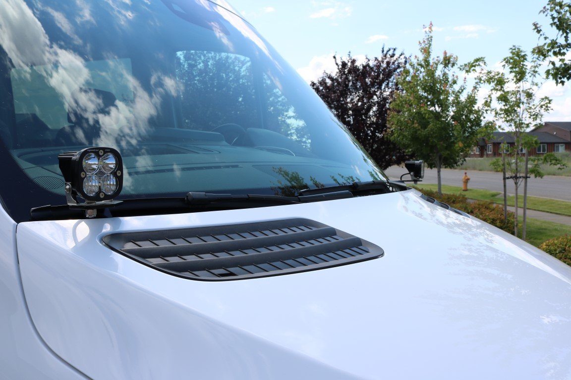 Van Compass Hoodline Light Pod Mount for Tiffin Open Trail - Installed - view from passenger side