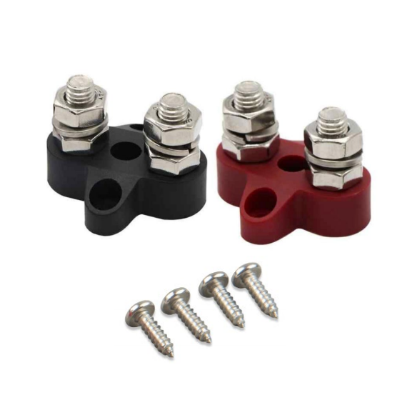 Dual Terminal Stud M8-linked set (1 red/1 black) by Victron Energy