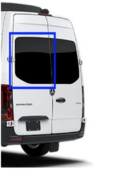 Driver Rear Cargo Door Solid Glass Window Sprinter Van 2019-Present by AM Auto