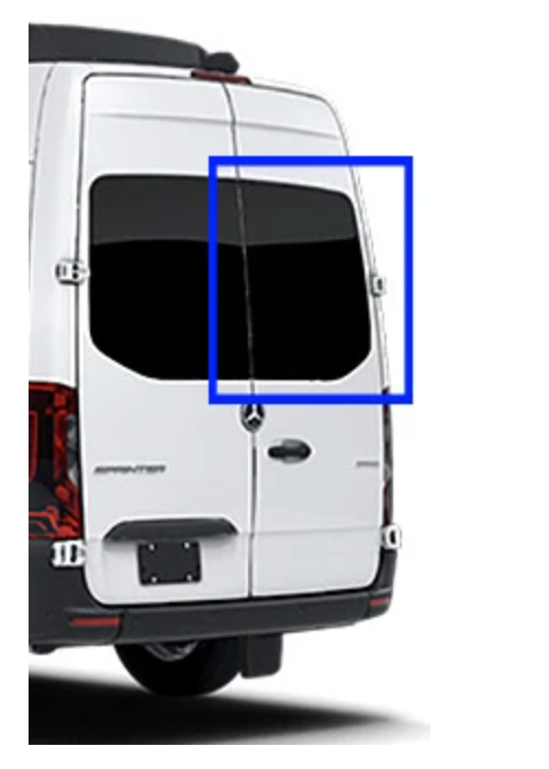 Passenger Rear Cargo Door Solid Glass Window Sprinter Van 2019-Present by AM Auto