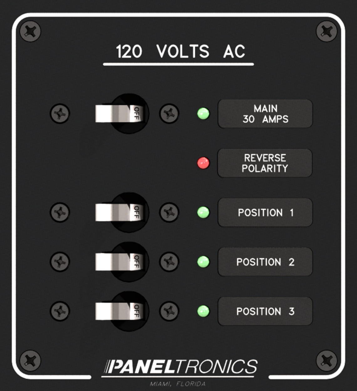 AC Branch Circuit Breaker Panel 3 Position Panel by Paneltronics