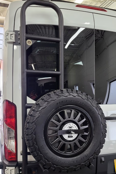 Tire Carrier Ladder Combo (Ford Transit) by Rover Vans
