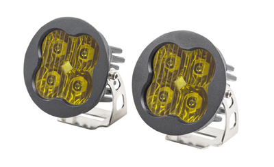 Stage Series 3" SAE/DOT Yellow Pro Round LED Pod (pair) by Diode Dynamics