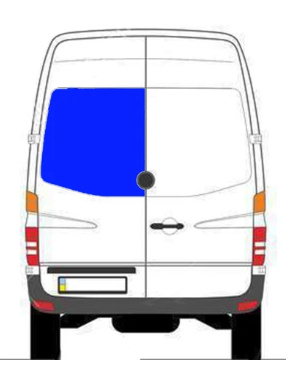 Driver Rear Cargo Door Solid Glass Window Sprinter Van 07-18 by AM Auto