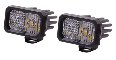 Stage Series 2" SAE/DOT White Pro Standard LED Pod (pair) by Diode Dynamics