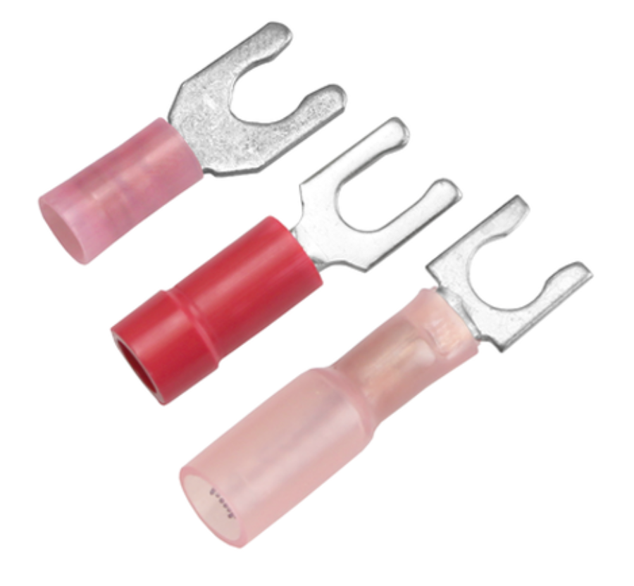 Heat Shrink Fork Terminals for 22 AWG - 18 AWG Wire Stud Size #10 by Pacer Group