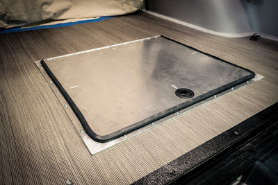 Van Compass Rear Storage Trunk installed in rear of Mercedes Sprinter.