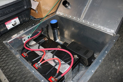 Van Compass Rear Storage Trunk housing Mercedes sprinter camper van batteries and diesel heater