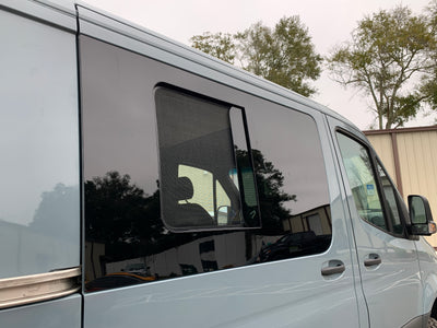 Passenger Side Sliding Door Screened Half-Slider Window Sprinter Van 07-Present by AM Auto