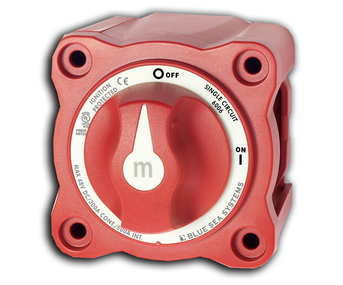 m-Series Mini On-Off Battery Switch with Knob - Red by Blue Sea System ...
