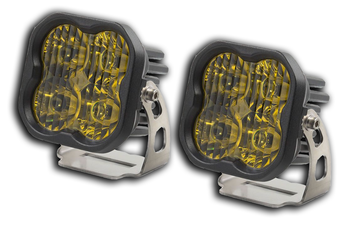 Stage Series 3" SAE/DOT Yellow Pro Standard LED Pod (pair) by Diode Dynamics