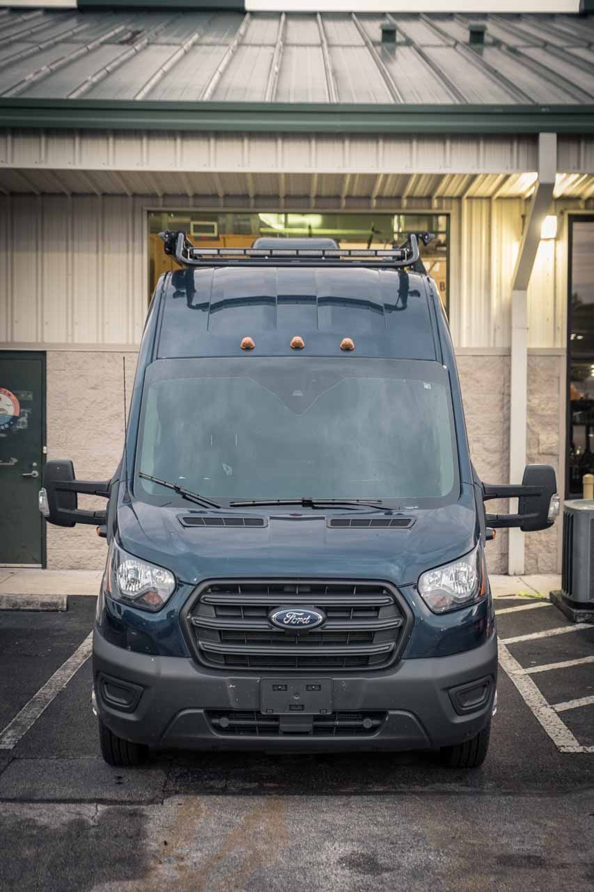 Transit Bent Rack End Ford Transit Adjustable Roof Rack by FreedomVanGo